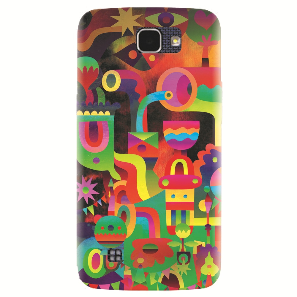 Husa silicon pentru LG K4, Abstract Colorful Shapes