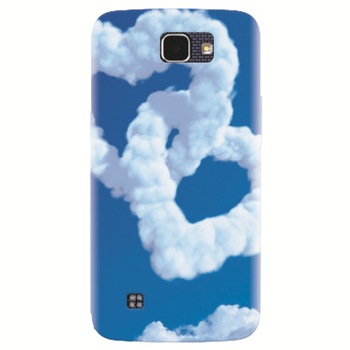 Husa silicon pentru LG K4, Heart Shaped Clouds Blue Sky Husa silicon pentru LG K4, Heart Shaped Clouds Blue Sky