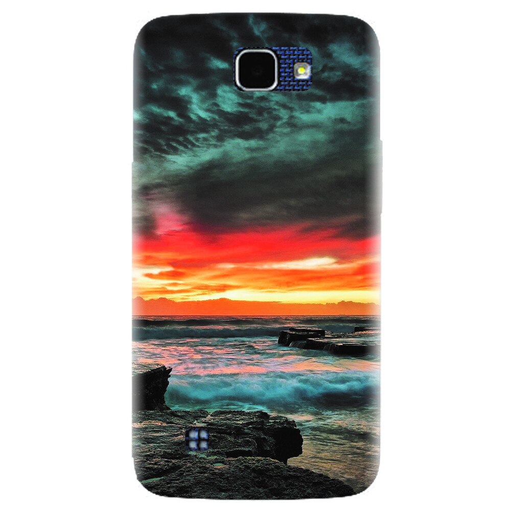 Husa silicon pentru LG K4, Dramatic Rocky Beach Shore Sunset