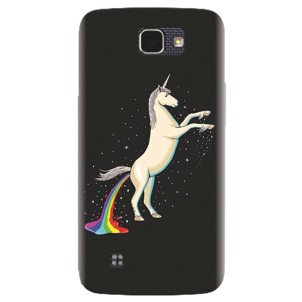 Husa silicon pentru LG K4, Unicorn Shitting Rainbows