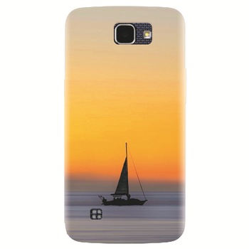 Husa silicon pentru LG K4, Wind Sail Boat Ocean Sunset Husa silicon pentru LG K4, Wind Sail Boat Ocean Sunset