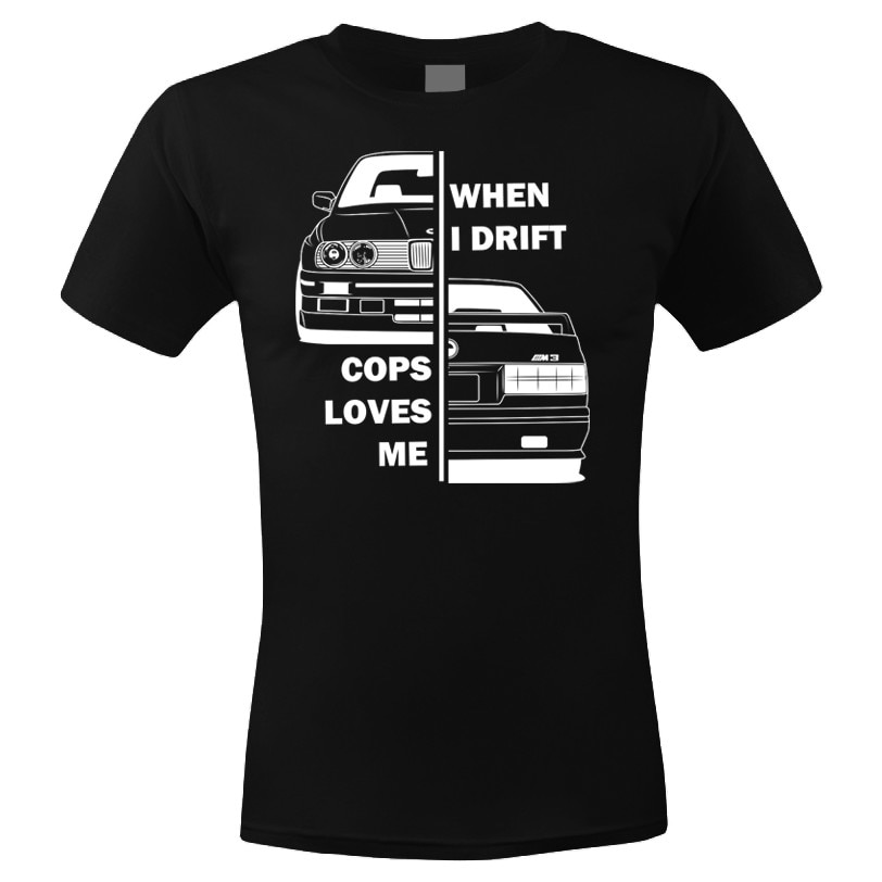 Tricou Personalizat Bmw E30 Cops Loves Me, ADLER, Negru, XS