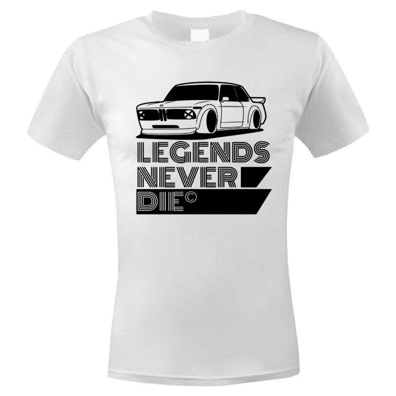 Tricou Personalizat Bmw 2002 Legends Never Die, ADLER, Alb, L