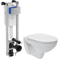 set incastrat - ideal standard  delphi - gata de montaj - vas wc suspendat cersanit delphi  capac  rezervor ideal standard  clapeta crom lucios imagen 4_0_
0