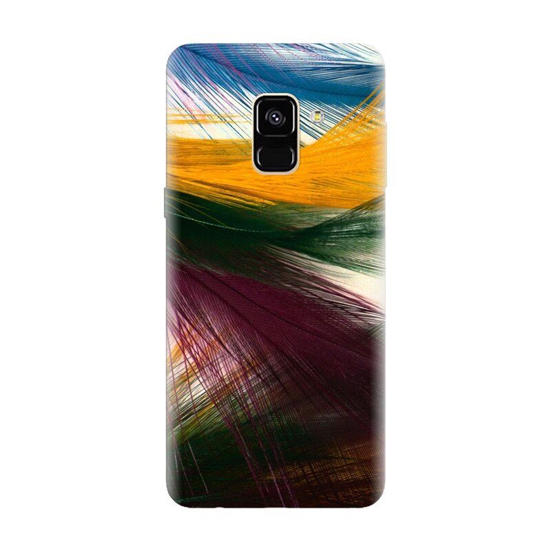 Husa silicon pentru Samsung Galaxy A6, Colorful Peacock Feathers