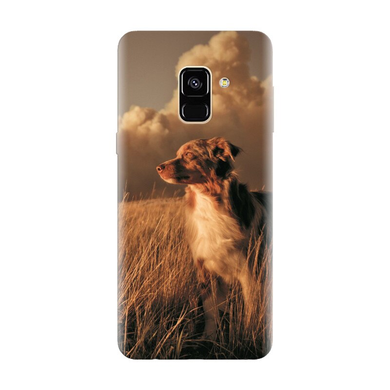 Husa silicon pentru Samsung Galaxy A6, Alone Dog Animal In Grass