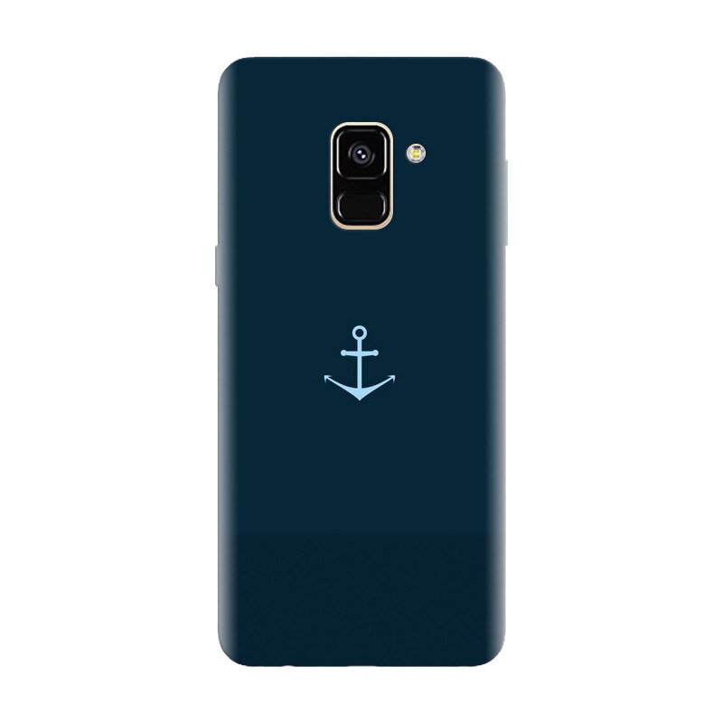 Husa silicon pentru Samsung Galaxy J6 2018, Blue Navy Anchor Illustration Flat
