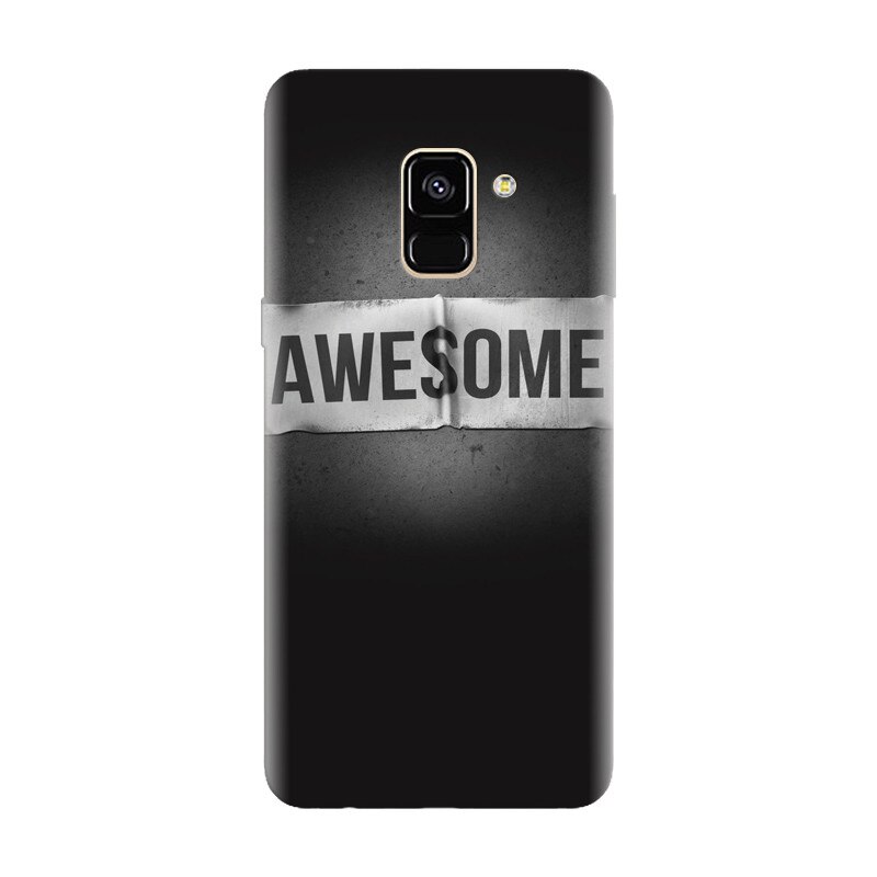 Husa silicon pentru Samsung Galaxy A6, Awesome Label Dark