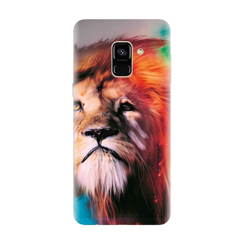 Husa silicon pentru Samsung Galaxy A8 2018, Awesome Art Of Lion