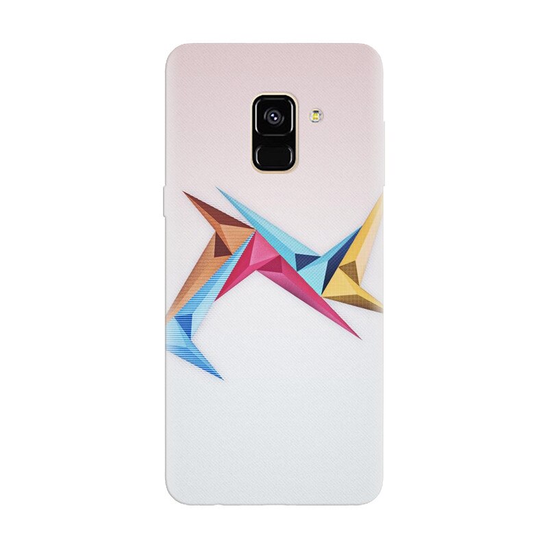 Husa silicon pentru Samsung Galaxy A6, Abstract Minimalistic Colors Triangles