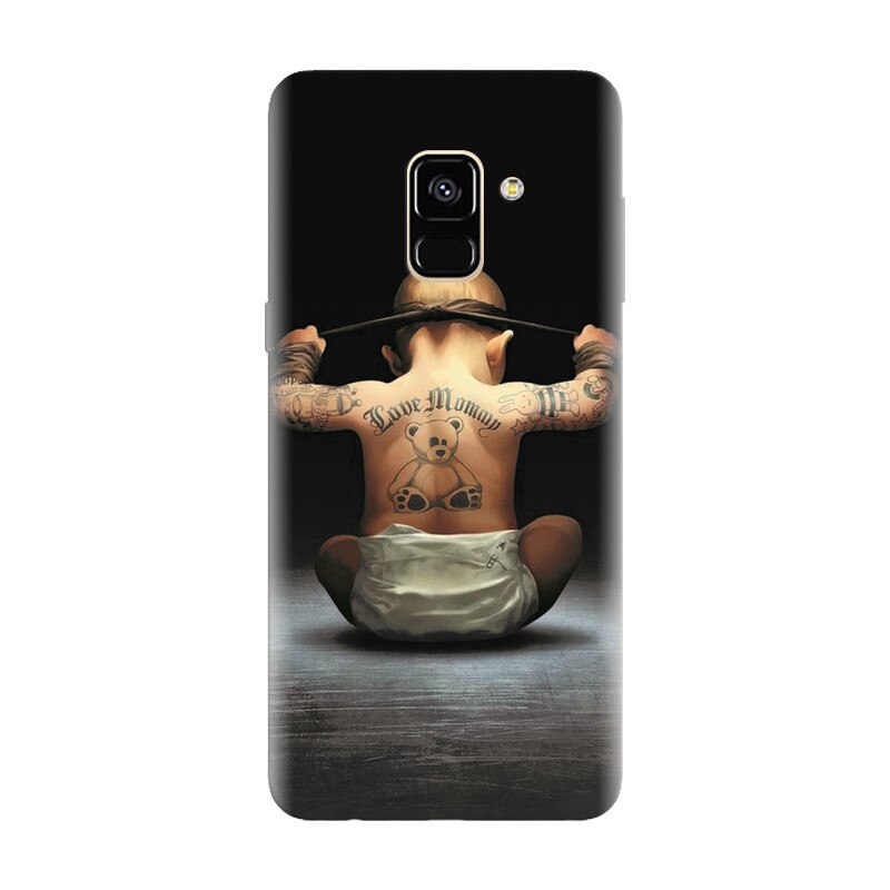 Husa silicon pentru Samsung Galaxy A8 Plus, Body Builder Cute Baby Tattoo