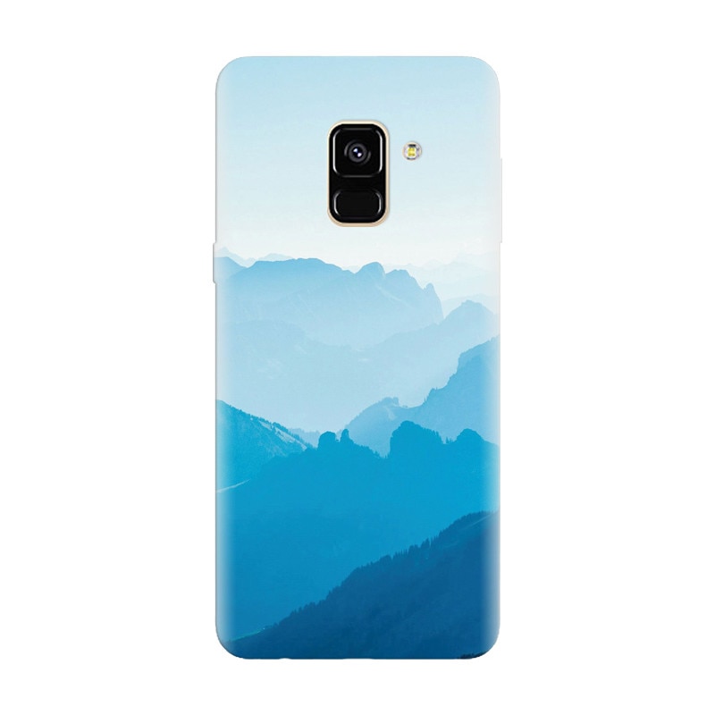 Husa silicon pentru Samsung Galaxy A8 Plus, Blue Mountain Crests