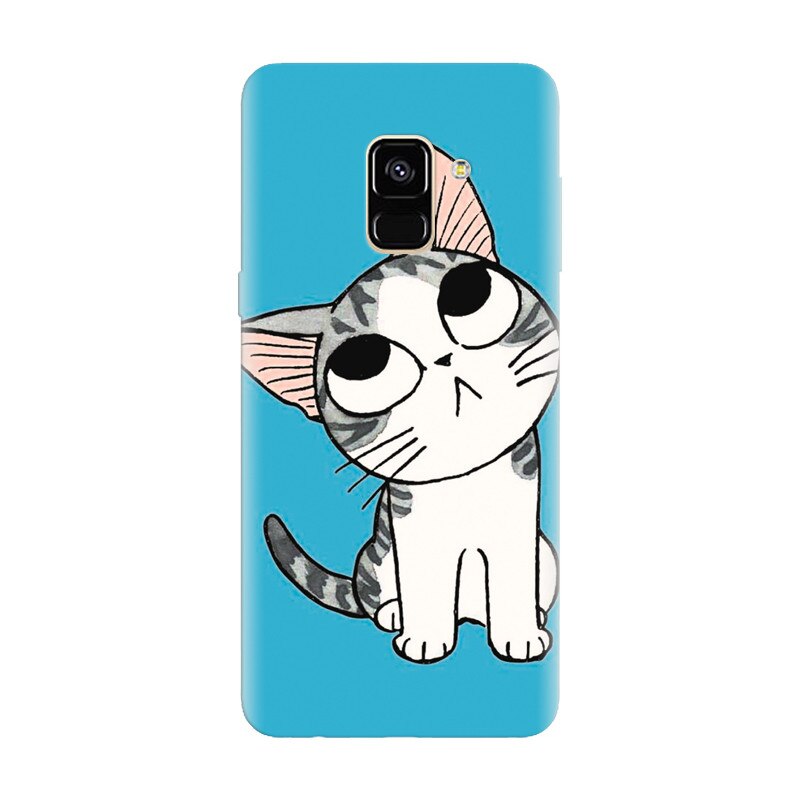 Husa silicon pentru Samsung Galaxy A8 Plus, Cat Lovely Cartoon
