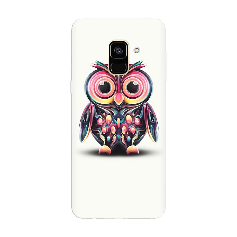 Husa silicon pentru Samsung Galaxy A6, Colorful Owl Illustration