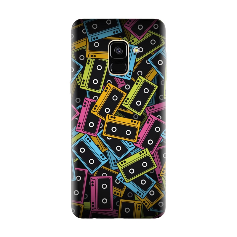 Husa silicon pentru Samsung Galaxy A6, Audio Cassette Color Vector