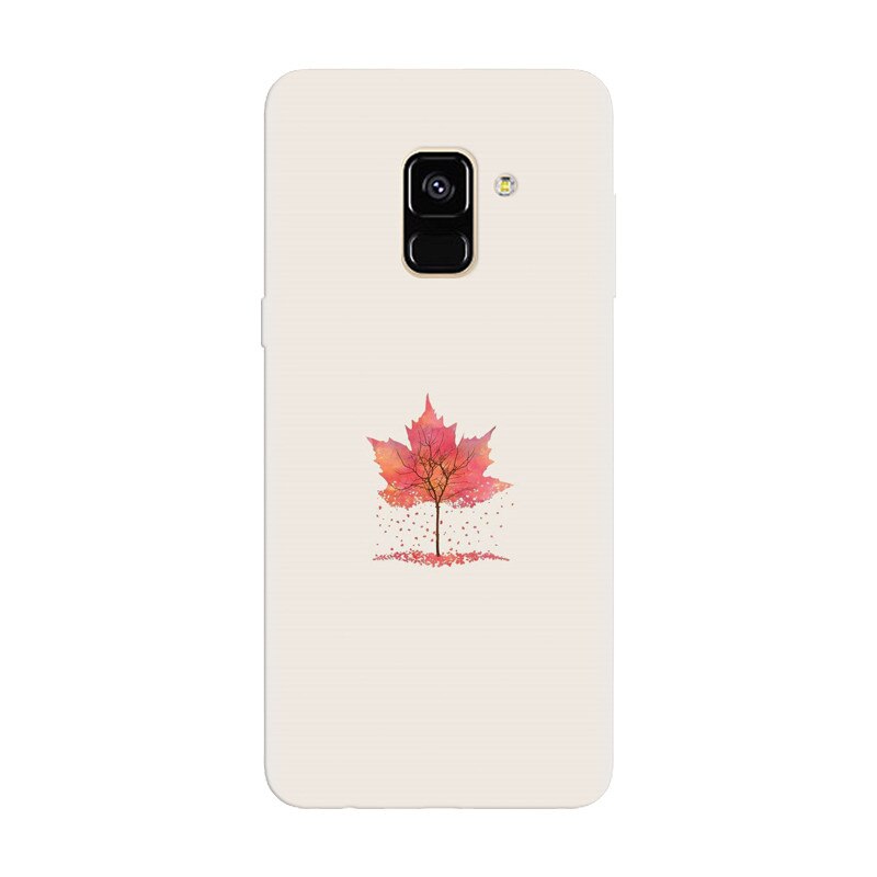 Husa silicon pentru Samsung Galaxy J6 2018, Autumn Tree Leaf Shape Illustration