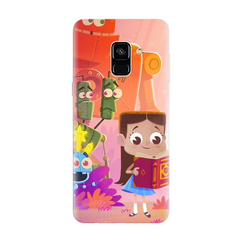 Husa silicon pentru Samsung Galaxy J6 2018, Children Kids Robots Illustration Colorful K