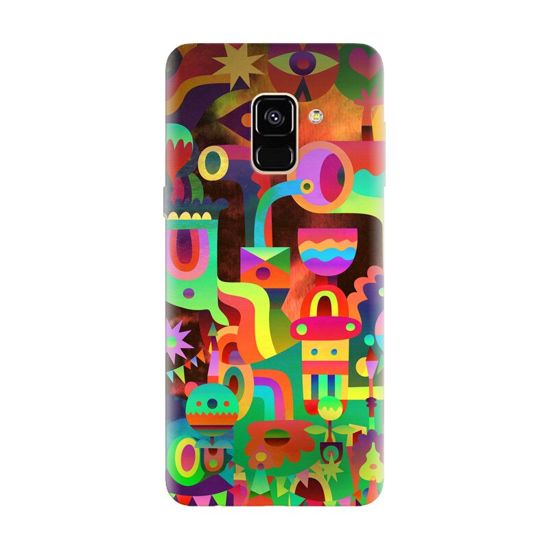 Husa silicon pentru Samsung Galaxy A6, Abstract Colorful Shapes