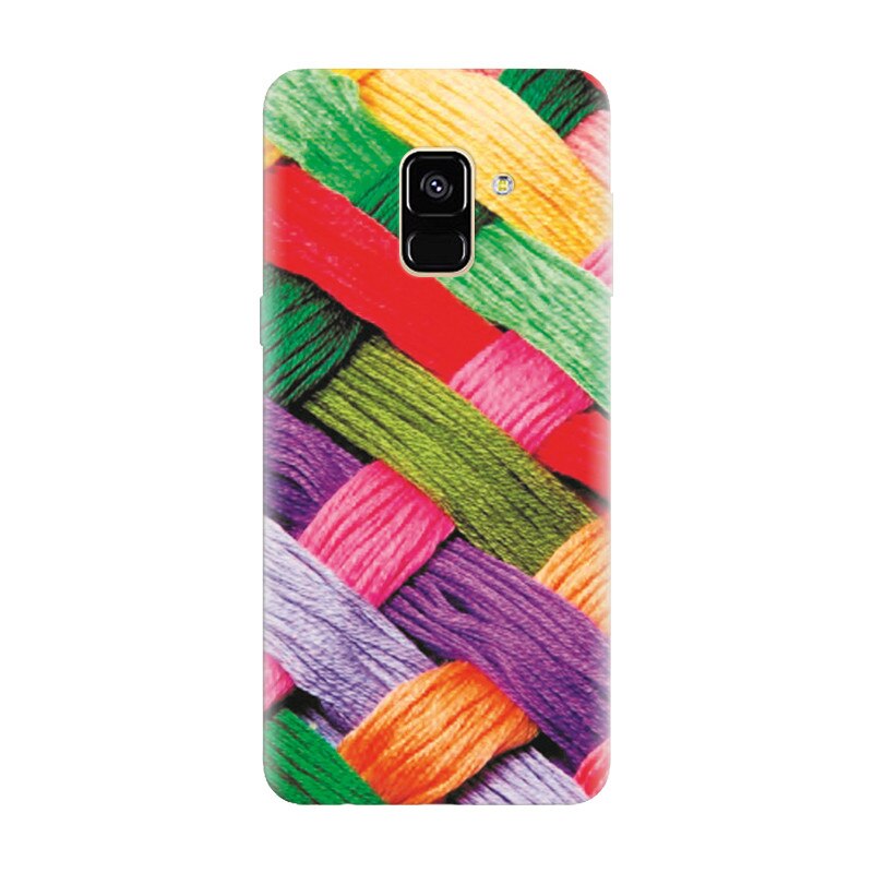 Husa silicon pentru Samsung Galaxy A8 2018, Colorful Woolen Art