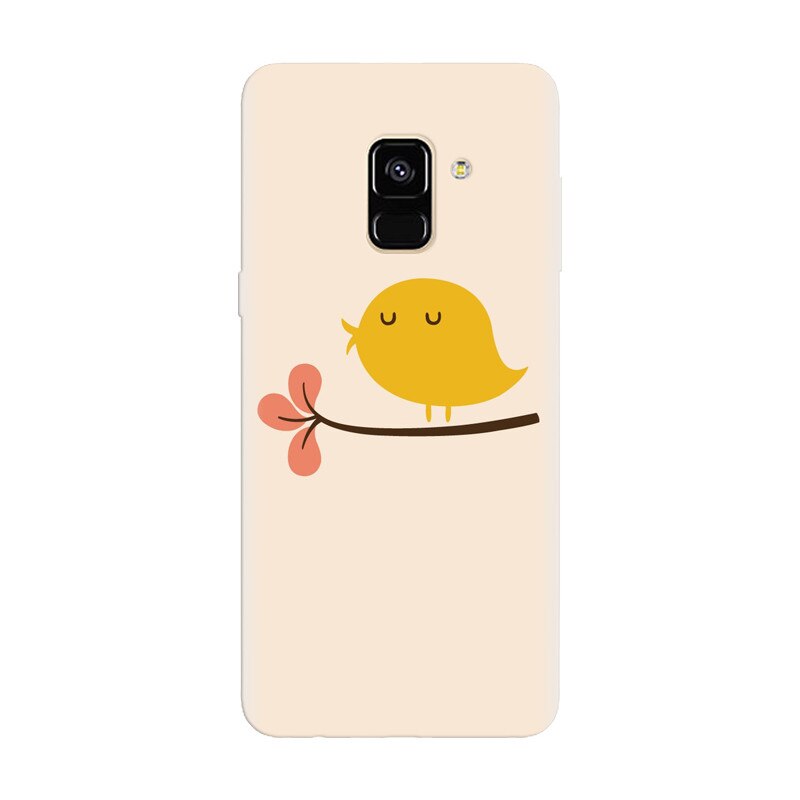 Husa silicon pentru Samsung Galaxy A6, Flat Minimal Cute Bird Illustration