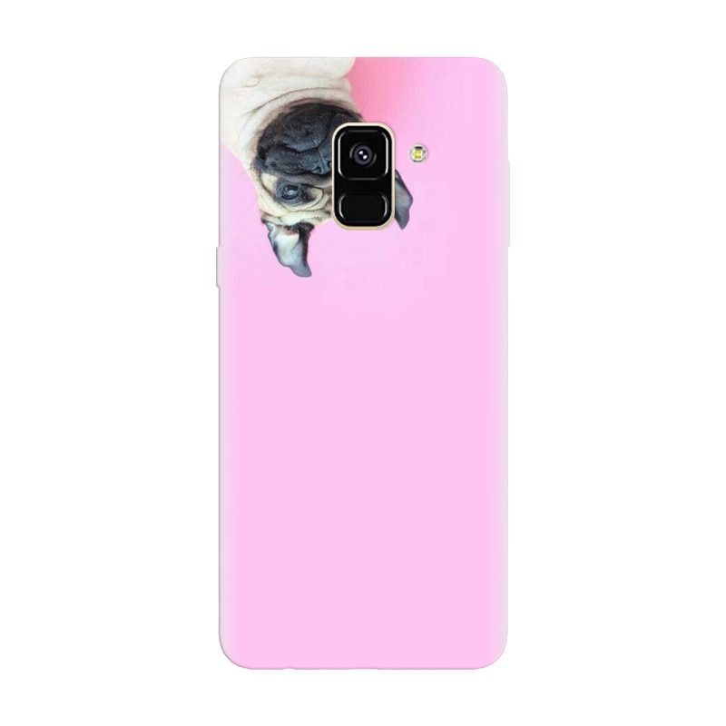 Husa silicon pentru Samsung Galaxy A6, Dog And Pink