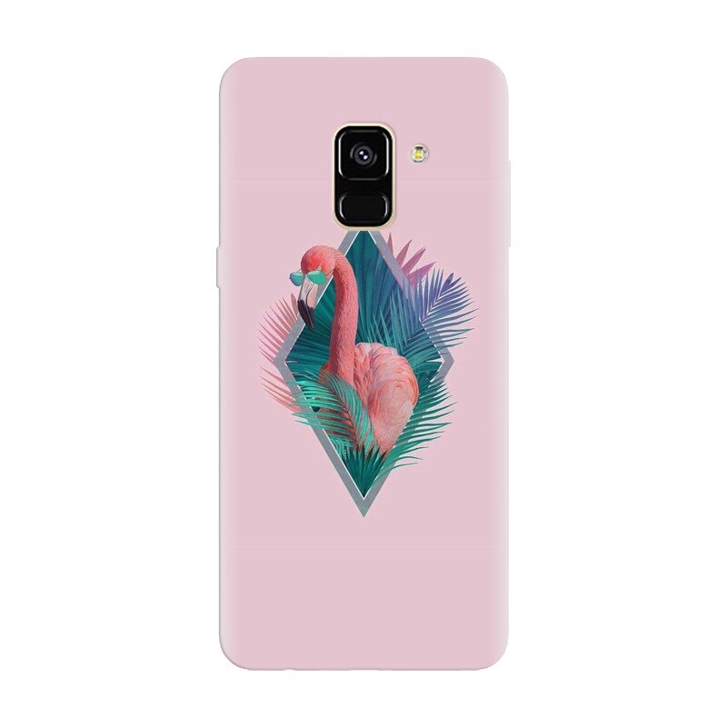 Husa silicon pentru Samsung Galaxy A6, Flamingo With Sunglass