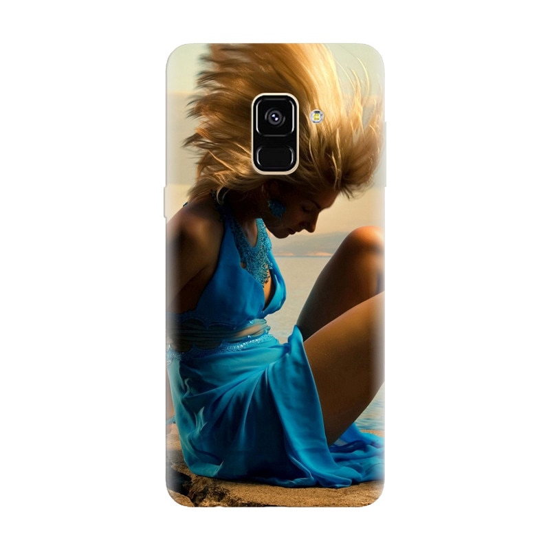 Husa silicon pentru Samsung Galaxy A6, Girl In Blue Dress