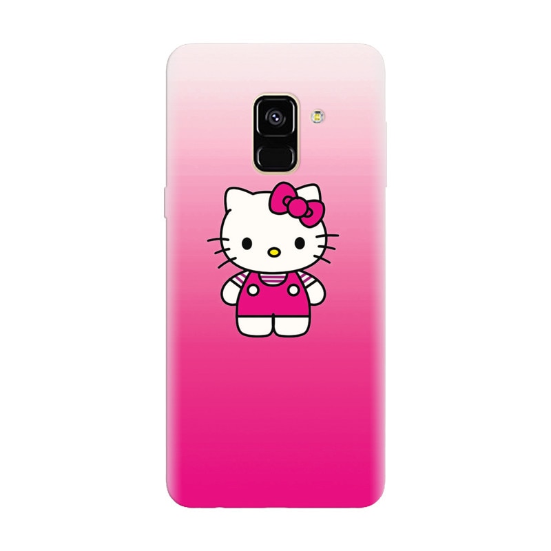Husa silicon pentru Samsung Galaxy A6, Cute Pink Catty