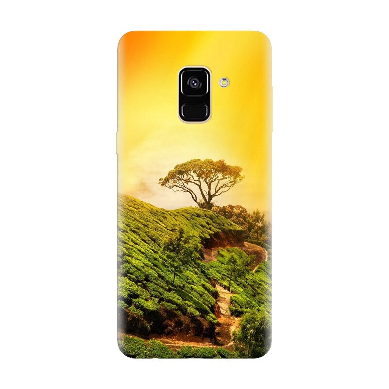 Husa silicon pentru Samsung Galaxy A6, Hill Top Tree Golden Light