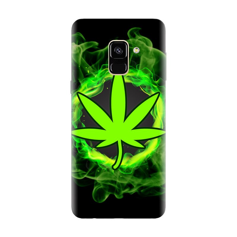 Husa silicon pentru Samsung Galaxy A6, GreenFlames