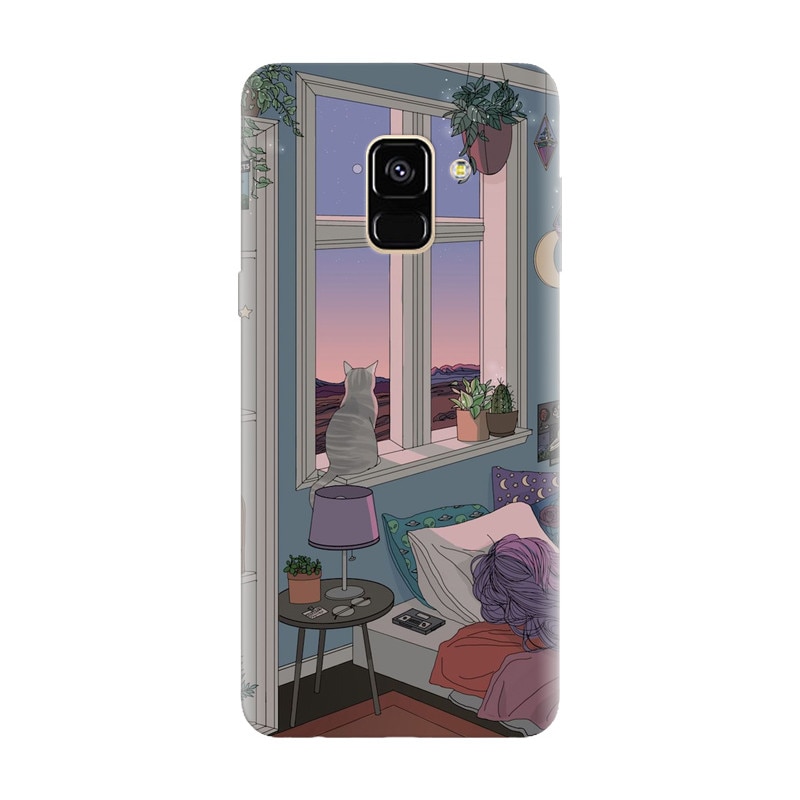 Husa silicon pentru Samsung Galaxy A8 Plus, Girl Room