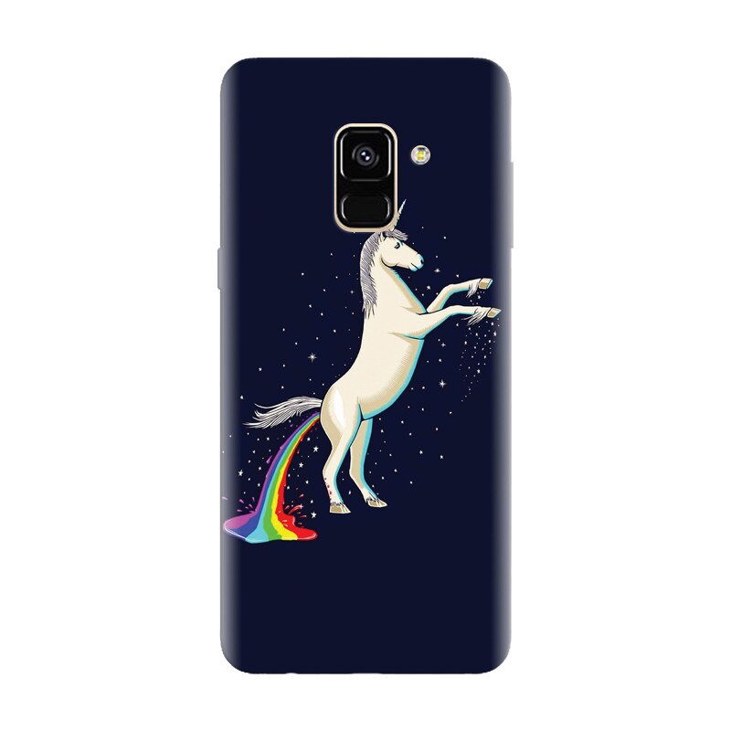 Husa silicon pentru Samsung Galaxy A6, Unicorn Shitting Rainbows