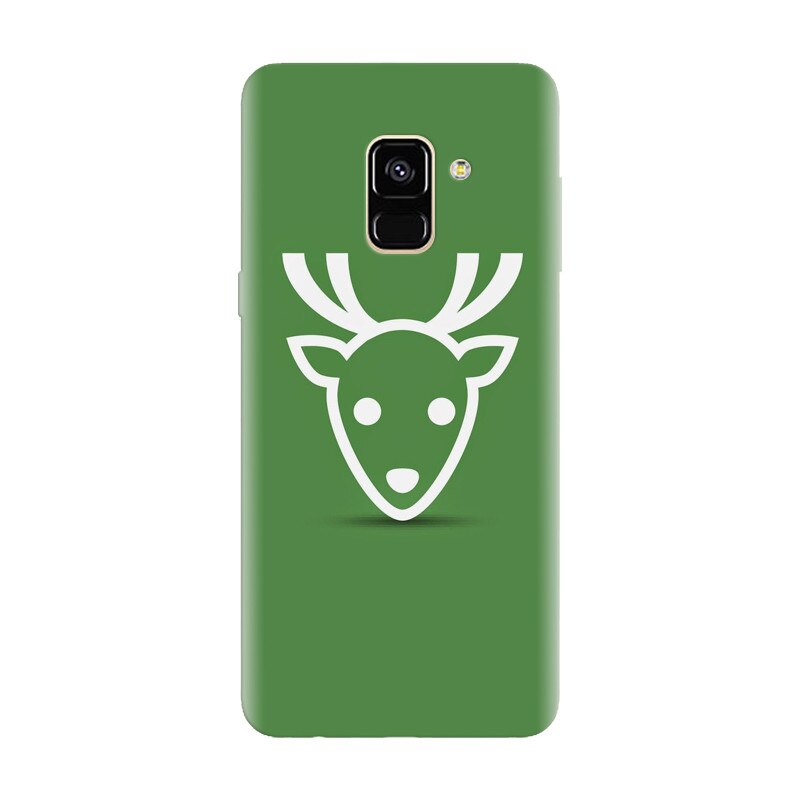Husa silicon pentru Samsung Galaxy A6, Minimal Reindeer Illustration Green