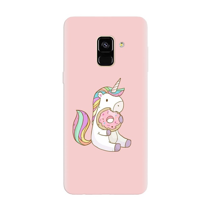 Husa silicon pentru Samsung Galaxy A8 2018, Unicorn Donuts