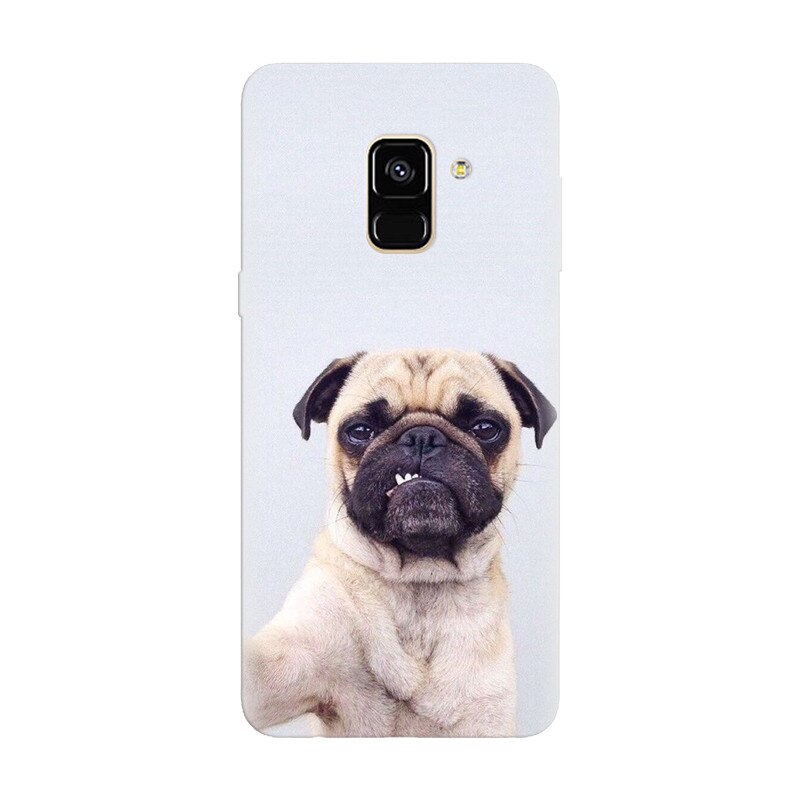 Husa silicon pentru Samsung Galaxy A6, Simple Pug Selfie