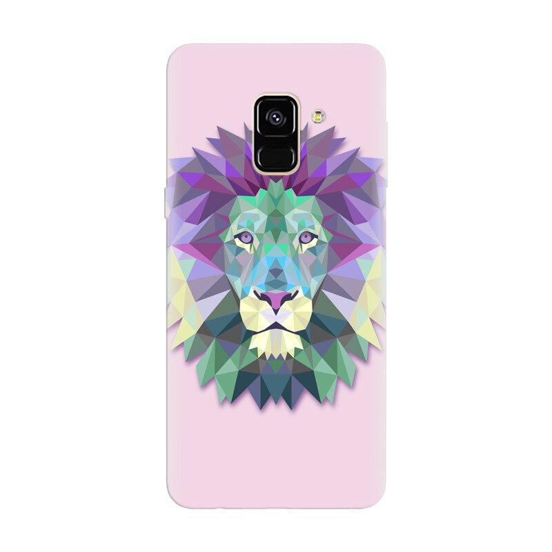 Husa silicon pentru Samsung Galaxy A8 Plus, Polygon Lion