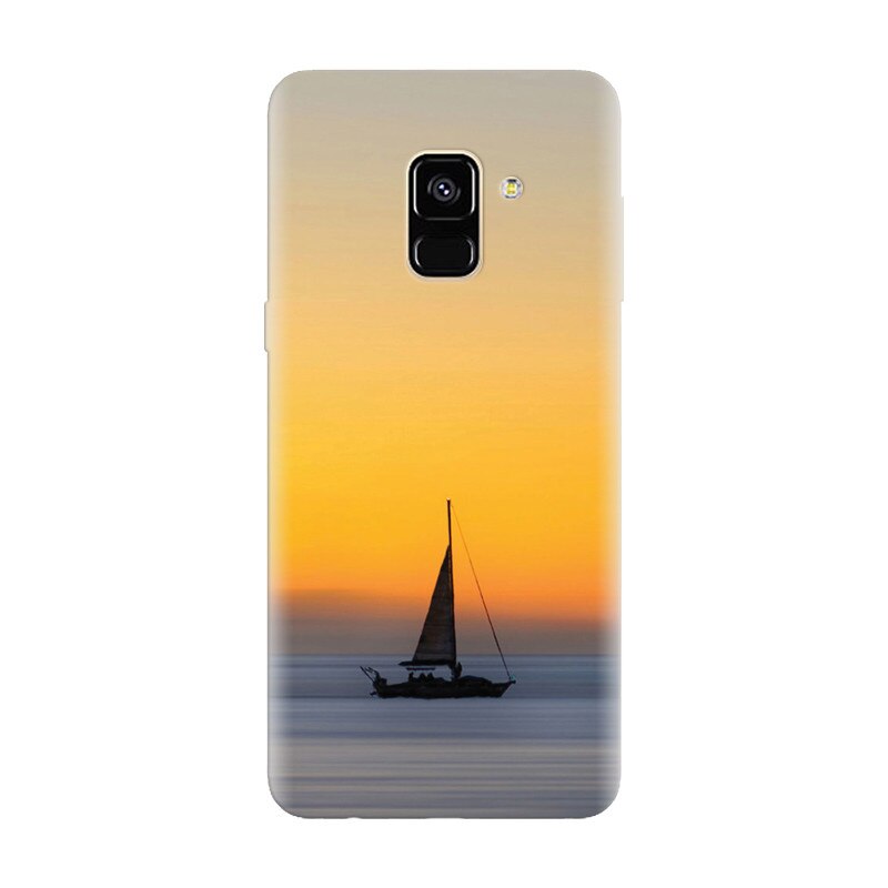 Husa silicon pentru Samsung Galaxy A8 Plus, Wind Sail Boat Ocean Sunset