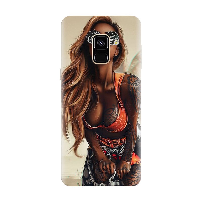 Husa silicon pentru Samsung Galaxy A8 Plus, Tattoed Girl