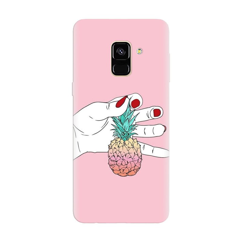 Husa silicon pentru Samsung Galaxy A6, Rainbow Pinepple