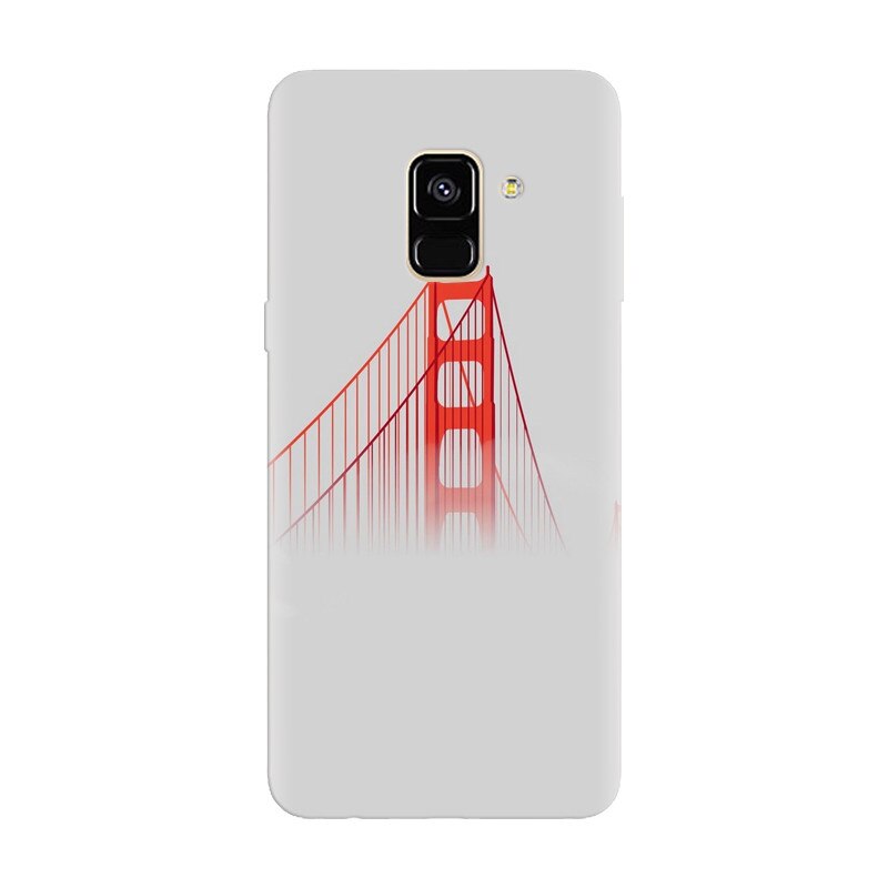 Husa silicon pentru Samsung Galaxy A8 Plus, Red Bridge In Clouds