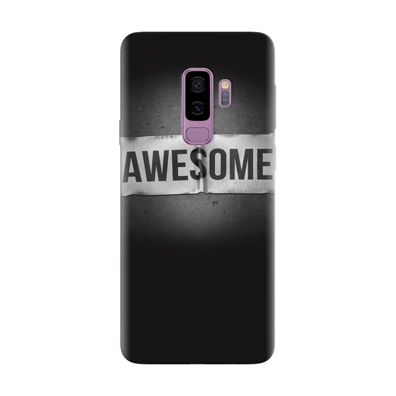 Husa silicon pentru Samsung Galaxy S9, Awesome Label Dark