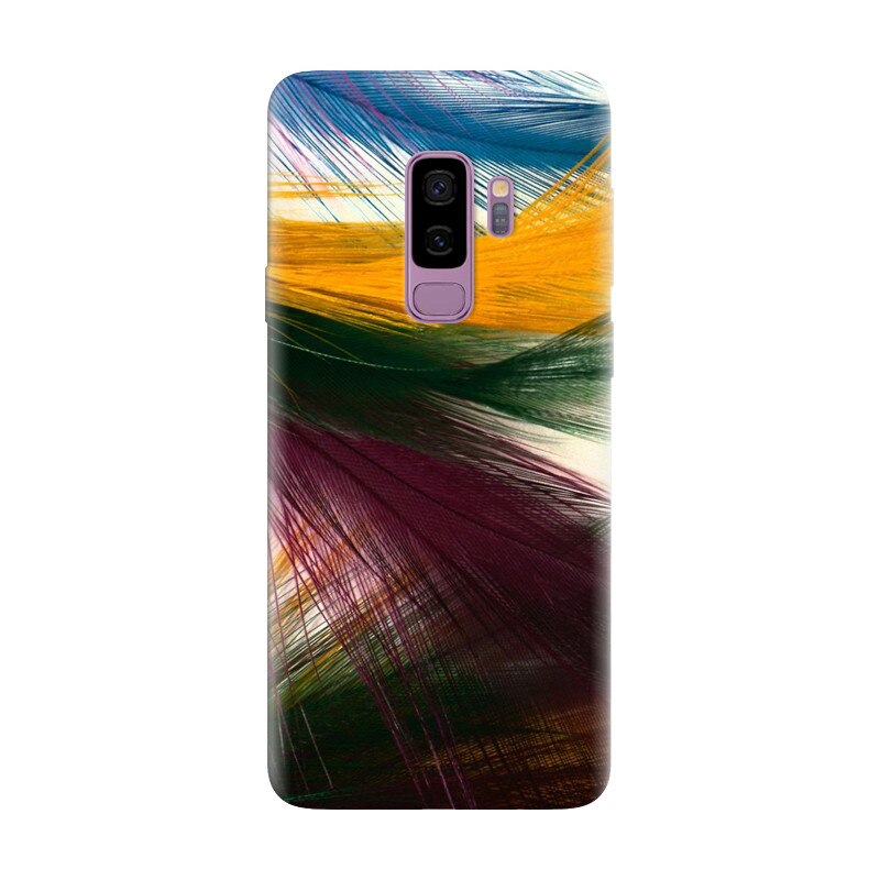 Husa silicon pentru Samsung Galaxy S9 Plus, Colorful Peacock Feathers