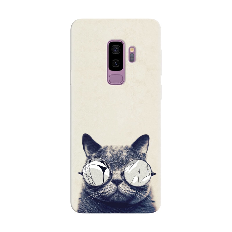 Husa silicon pentru Samsung Galaxy S9, Cool Cat Glasses