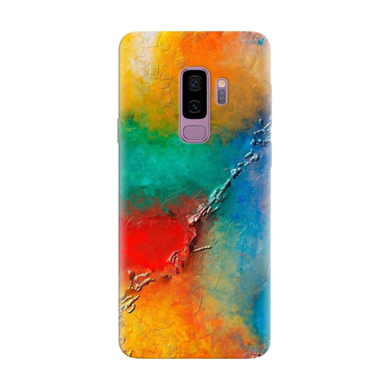 Husa silicon pentru Samsung Galaxy S9 Plus, Colorful Wall Paint Texture