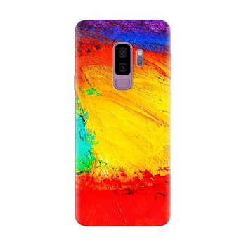 Husa silicon pentru Samsung Galaxy S9 Plus, Colorful Dry Paint Strokes Texture Husa silicon pentru Samsung Galaxy S9 Plus, Colorful Dry Paint Strokes Texture