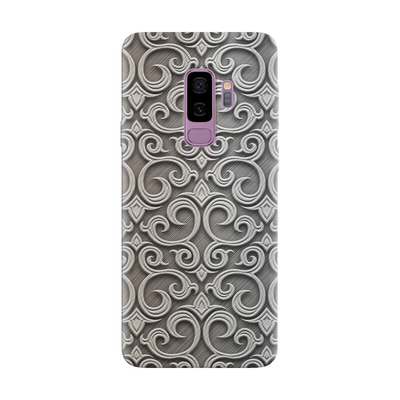 Husa silicon pentru Samsung Galaxy S9, Baroque Silver Pattern