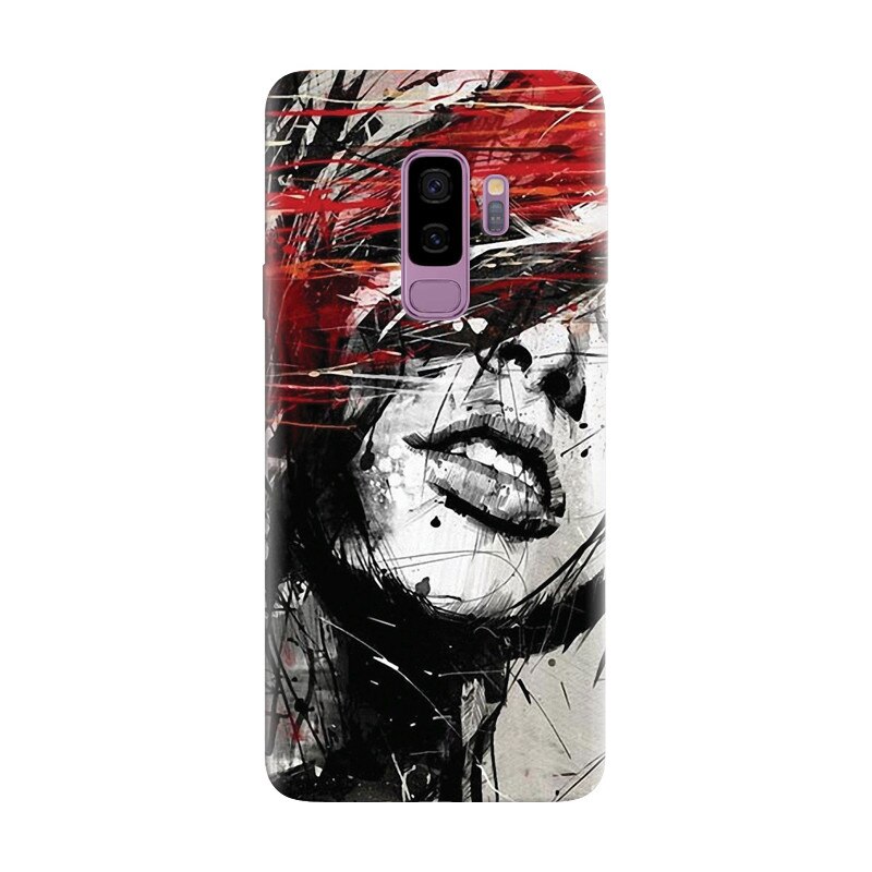 Husa silicon pentru Samsung Galaxy S9 Plus, Byroglyphics Woman Drawing