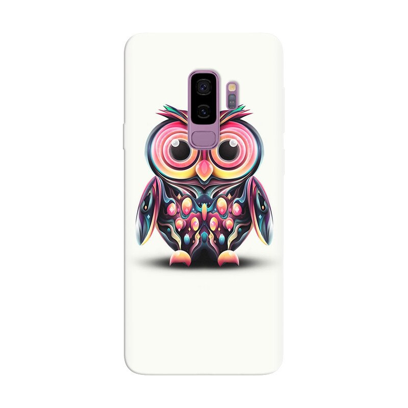 Husa silicon pentru Samsung Galaxy S9 Plus, Colorful Owl Illustration