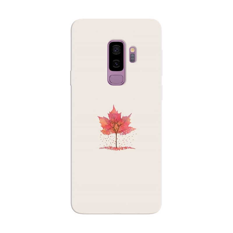 Husa silicon pentru Samsung Galaxy S9 Plus, Autumn Tree Leaf Shape Illustration