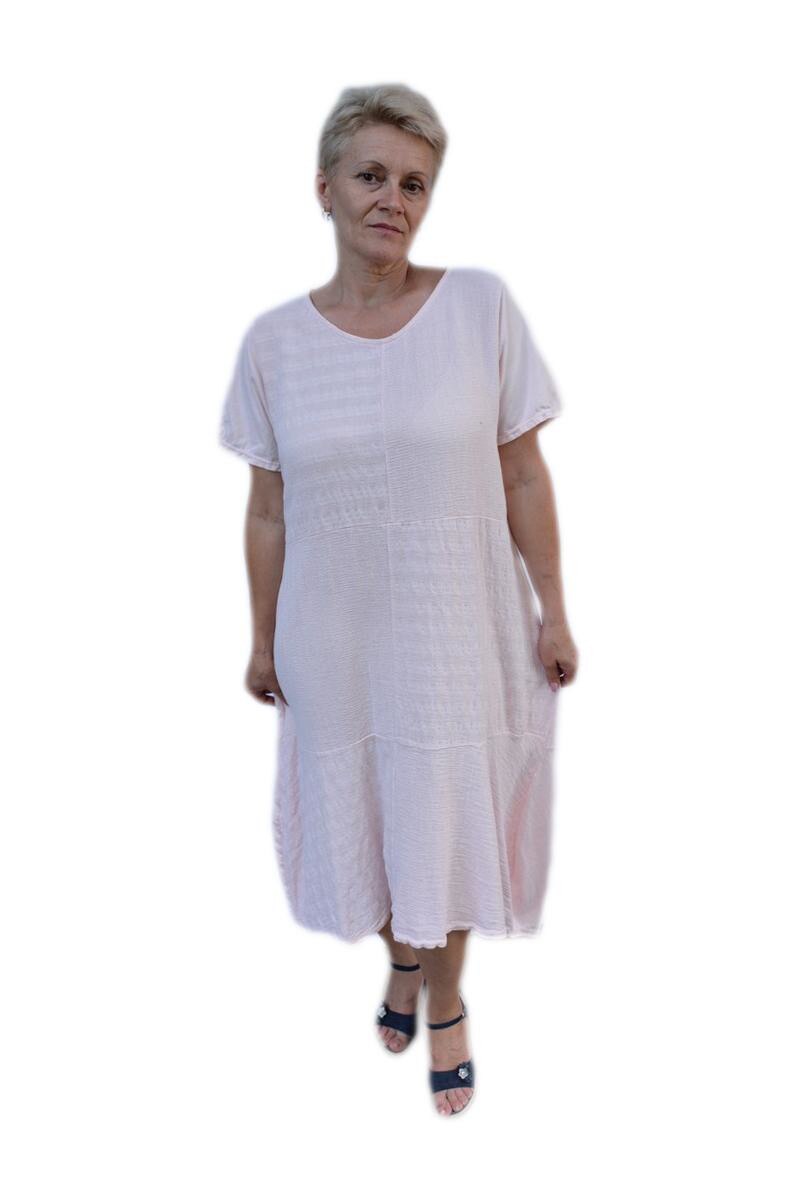 Rochie casual ,usor asimetrica,D&J Exclusive, pudra